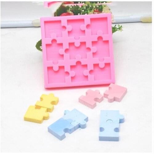 Handmade Puzzle Piece Silicone Fondant Molds DIY Chocolate Candy Making Mold Jewelry Pendent Decoration Tools Art Resin Crafts