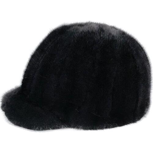 Men and Women mink fur hat autumn and winter outdoor real fur caps marten material