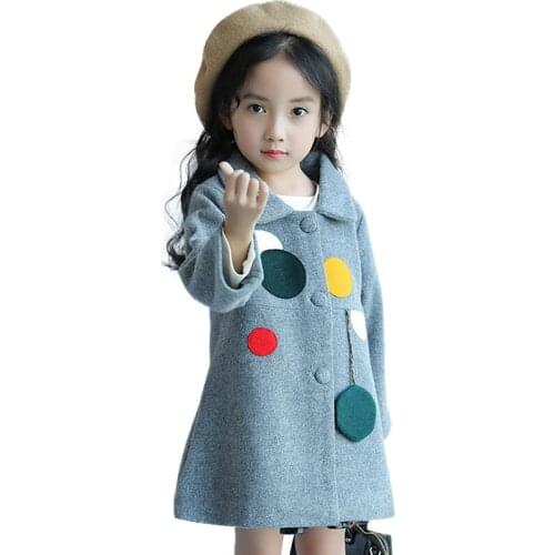 Woolen Coat for Girls Children Outerwear Kids Jacket Girl Outfits Kids Girls Jacket Childrens Clothing Autumn Winter Trench Coat