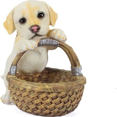 Nordic Dog Statue Remote Control Storage Box Resin Corgi Pug Shiba Inu Labrador Sculpture Home Decoration Accessories R2499