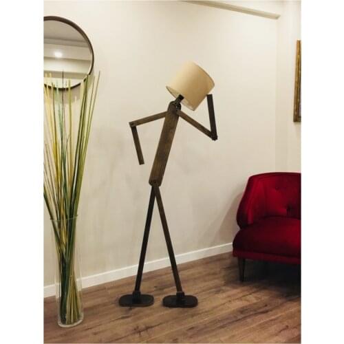 Nordic Country Modern Wood Smart Lampshade Floor Light Led Floor Lamp Lighting Living Room Bedroom
