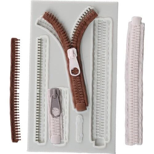 Zipper Shape Fondant Cake Silicone Mold Chocolate Candy Molds Cookies Pastry Biscuits Mould Cake Decorating Baking Tools