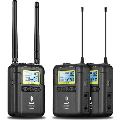 YC-WM800 wireless microphone mobile SLR one drag two collar clip outdoor interview microphone microphone