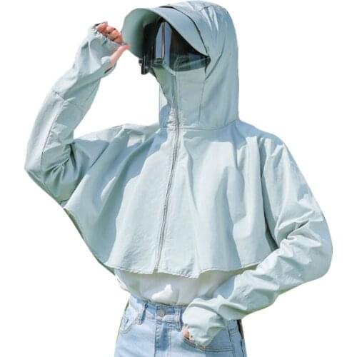 Protective Cover Up Hood with Black Sunglasses Full Face UV Sun Protection for Droplet Sunlight Riding Running Walking etc