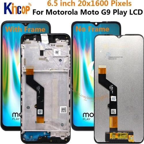 Original 6.5''for Motorola Moto G9 Play lcd display with frame touch screen digitizer Assembly for Moto G9 play lcd display