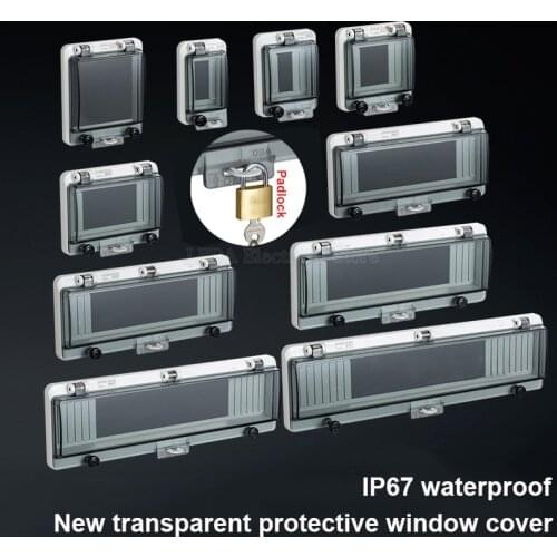 1Pcs Circuit breaker transparent waterproof box window distribution box protection window cover monitoring window switch IP67