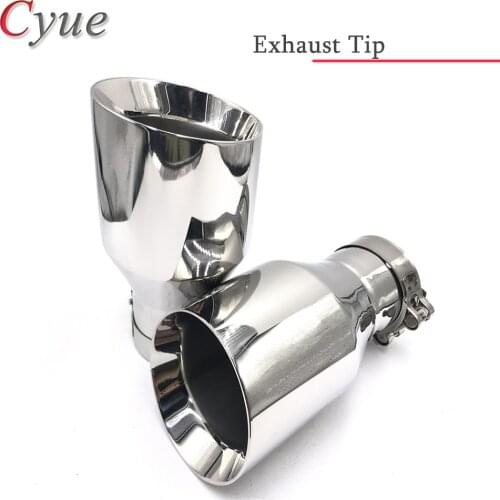 1 Piece Top Quality 304 Stainless Steel Universal Exhaust System End Chrome Pipe+Car Exhaust Tip