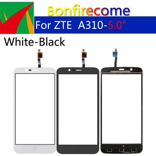 10Pcs\lot For ZTE Blade A310 Touch Screen Panel Digitizer Sensor Front Glass Outer Touchscreen with Flex Cable Adhesive 5.0"