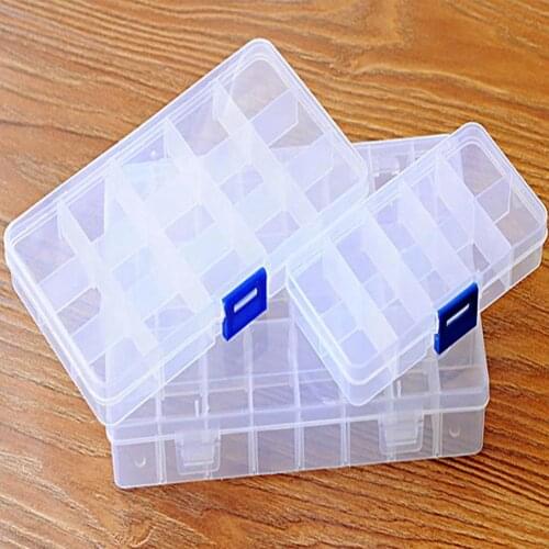 15/10/24 Slots Clear Jewelry Storage Box Detachable Case Craft Beads Organizer