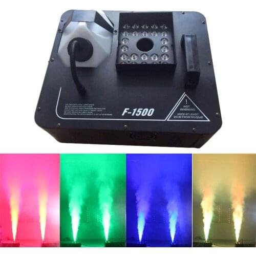 1500W DMX Fog Machine 24x9W LED RGB Pyro Vertical Smoke Machine Professional Fogger For Stage Party Club Halloween Equipment