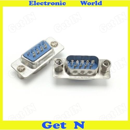 20pcs DB9 Serial Male Socket or DB Female Plug Blue with Plastic shell Solder Type Connector