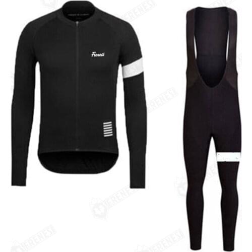 FRENESI 2020 Winter Long Sleeve Cycling Sport Set Pro Team Jersey Men Suit Breathable Outdoor Sportful Bike Gel Clothing Paded