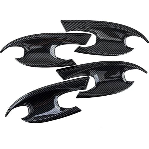 4Pcs Car ABS Outer Door Handle Bowl Cup Cover Trim Carbon Fiber Style Decoration Fit for Hyundai Sonata 2020 2021