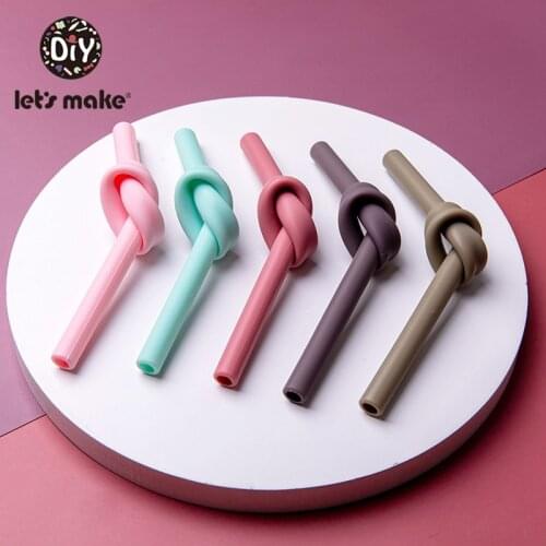 LetS Make 5PC Portable Collapsible Silicone Straw Eco-friendly Drinking Straw Reusable Long Hot Drink Straw Party Bar accessory