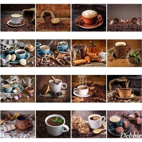 5D DIY Diamond Painting Kits for Kitchen Full Round Square Diamond Embroidery Mosaic Coffee and Cup Handmade Cross Stitch Gift