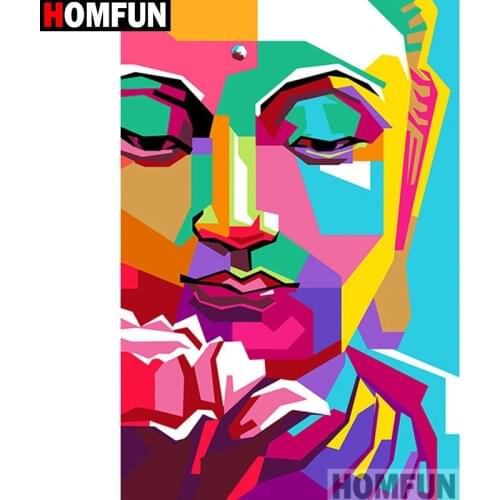 HOMFUN Full Square/Round Drill 5D DIY Diamond Painting "Religious Buddha" 3D Embroidery Cross Stitch 5D Home Decor A13770