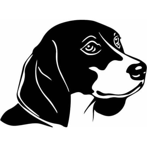 Beagle Dog Decal Funny Animal Pattern Car Sticker Motorcycle Decal Pvc Motorcycle Car Decal Sticker, Black/white, 16cm*12cm