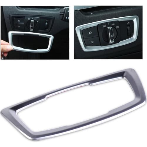 Beler 1Pc Silver Interior Head light Switch Button Cover Trim Frame Decoration for BMW X1 F48 2016 2017 Accessories Trims