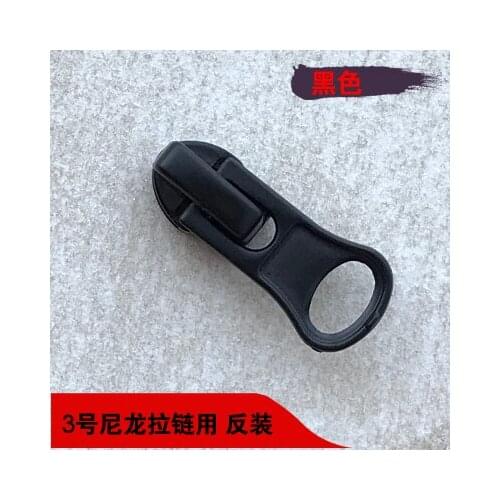 Free shipping 50pcs/lot 3# black Nylon zipper slider head quilt cover pocket tent case bag reverse zipper slider with auto lock