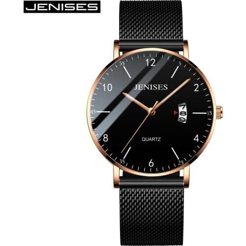 Men Ultra Thin Quartz Watch Top Luxury Brand Full Stainless Steel Mesh Strap Business Waterproof Watches relogio masculino