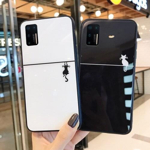 For VIVO NEX 3 S v5 Lite v3 max V17 NEO v11 Pro V9 v7 Plus Case Luxury Cat shadow Hard Glass Cover For VIVO v11i v15 V19 Neo