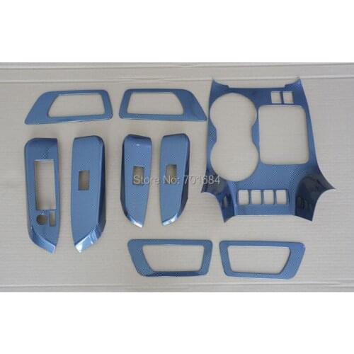 Black 9 Pcs ABS Car Interior Dash Kit Trim Parts For Toyota Highlander 2015 [QP1010]