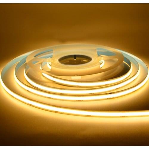 COB Led Flexible Strip Light DC 12V 24V CRI90 led strip light 378chips/M high lumen cob led tape 5m/roll