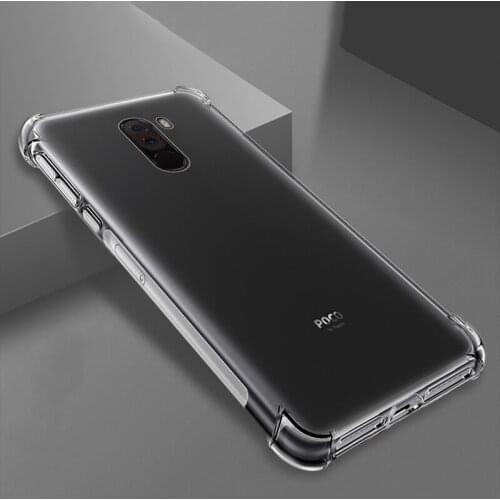 For Xiaomi Pocophone F1 Case Air Cushion Military Protection TPU Cover Shockproof Soft Poco F1 Transparent Phone Cases