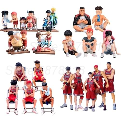 5pcs/set SLAM DUNK Anime Figure Toy Hanamichi Sakuragi Figurine Rukawa Kaede Akagi Takenori Miyagi Ryota Action Figure Model Toy