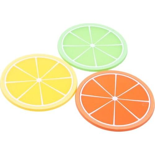 6pcs Fruit Coaster Colorful Silicone Cup Holder Drinks Mat Tableware Placemat