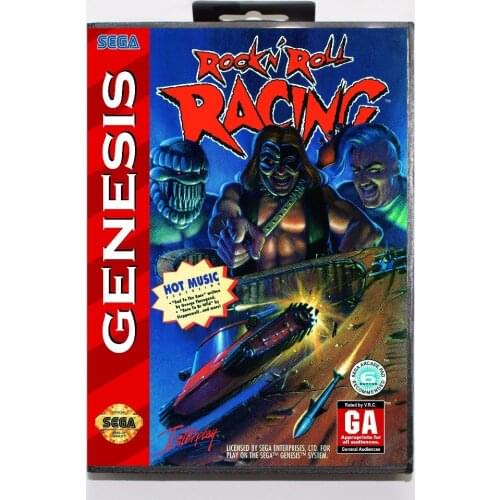 Rock 'N Roll Racing Game Cartridge 16 bit MD Game Card With Retail Box For Sega Mega Drive For Genesis