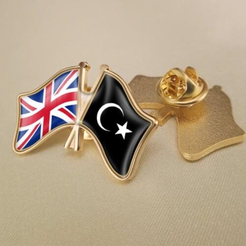 Cyrenaica and United Kingdom United Nations European Union Saudi Arabia EGYPT Iraq Oman italy Ireland USA Double Flags Lapel Pin