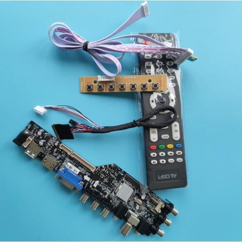 Kit for LTN156AT19-001/801/W01 DVB-T DVB-T2 15.6" 1366X768 VGA AV USB HDMI 40pin LVDS TV controller board LED Signal digital