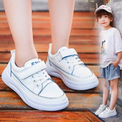 Boys Girls Casual Shoes Kids Fashion White Skate Sneakers Soft Comfortable Non-slip Outdoor Flat Sport Shoe For Children/Big Kid