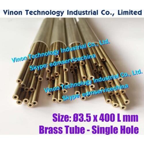 Ø3.5x400Lmm Brass Tube Single Hole (30PCS/LOT), Brass EDM Tubing Electrode Tube Diameter 3.5mm Length 400 for Electric Discharge