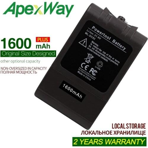 ApexWay 21.6V 1600mah Li-ion Battery for V6 DC61 DC62 DC72 DC58 DC59 DC72 DC74 965874-02 SV09 SV07 SV03 SV04 SV06