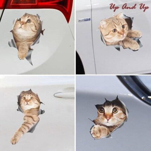 3D Cute Cat Car Sticker Glass Wall Stickers Door Toilet Funny Animals Home Decor