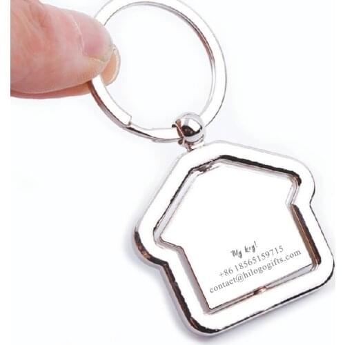 Cute Rotating toy Personalized house keychain custom free with any logo text best Valentines Day gift for girlfriend