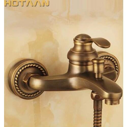 Bathroom Bath Wall Mounted Hand Held Antique Brass Shower Head Kit Shower Faucet Sets YT-5340
