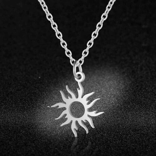 AAAAA Quality 100% Stainless Steel Sun Charm Necklace for Women Fashion Charm Necklaces High Polish Wholesale