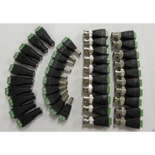 40PCS CAT5 TO BNC Passive Video and Power Balun Transceiver