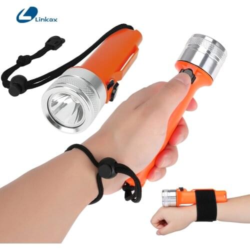 T6 LED Waterproof Diver Diving Flashlight underwater 3 mode Lighting Torch with Wristband for Diving outdoor hunting camping