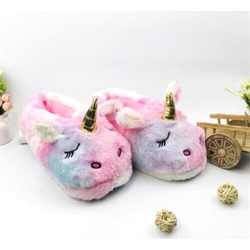Winter Womens Cotton Shoes Couple Indoor Plush Cotton Slippers Girls Cute Shoes Ladies Fluffy Warm Shoes Female Home Slippers