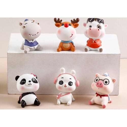 Animal Car Ornaments Panda Deer Car Decoration Anime Car Accessories Automobile Car Accessories Interior Lovely Pig Car Decore
