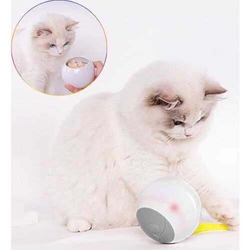Smart Electric Ball Cat Toy for Cat Interactive Feather Laser Toys Pet Cats Dog Snacks Feeding Toy Automatic Ball Kitten Toys