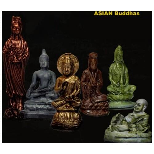 Unassambled 1/35 ancient Buddhas (6 statues) Resin figure miniature model kits Unpainted