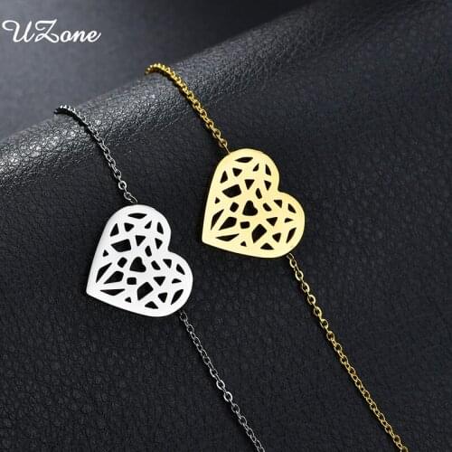 UZone Minimalism Hollow love Heart Bracelet Summer Geometric Adjust Pendant Bracelets for Women Gift Dropshipping