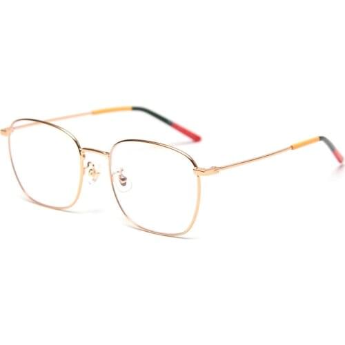 Veshion Retro Gold Metal Glasses Women Optical Ultralight Female Square Glasses Frame for Men Clear Lens Computer Accessories