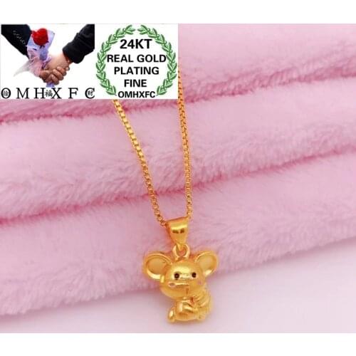 OMHXFC Jewelry Wholesale YM317 European Fashion Hot Fine Woman Girl Party Birthday Wedding Gift Rat DIY24KT Gold Pendant Charm