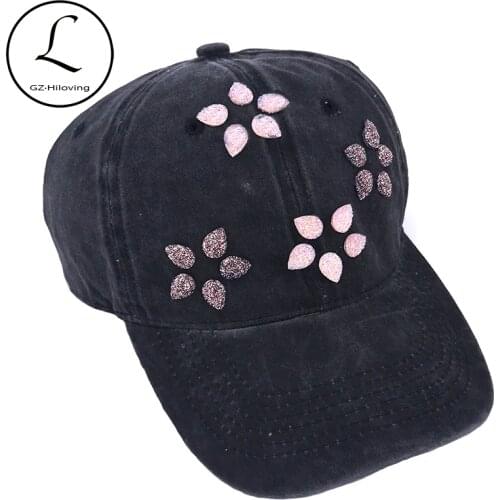 GZHilovingL Woman Resin Drill Rhinestones Baseball cap Summer Casual Flower Cotton Snapback Caps And hats outdoor Sport Sun Hats